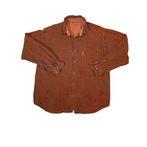 Vintage Columbia Shirt Mens XL Salmon Peach Flannel Grunge Button Down